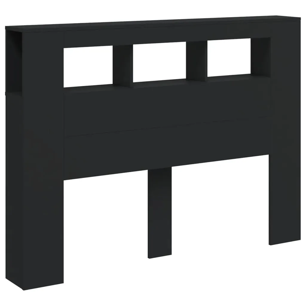 LED Headboard Black 140 cm Engineered Wood Price