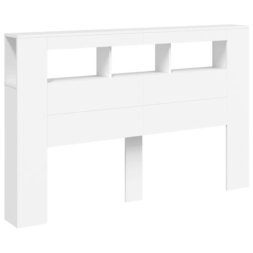 LED Headboard White 160 cm Engineered Wood Price