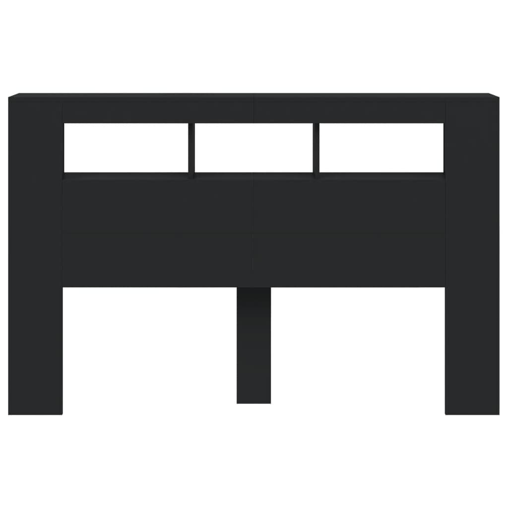 LED Headboard Black 160 cm Engineered Wood Price