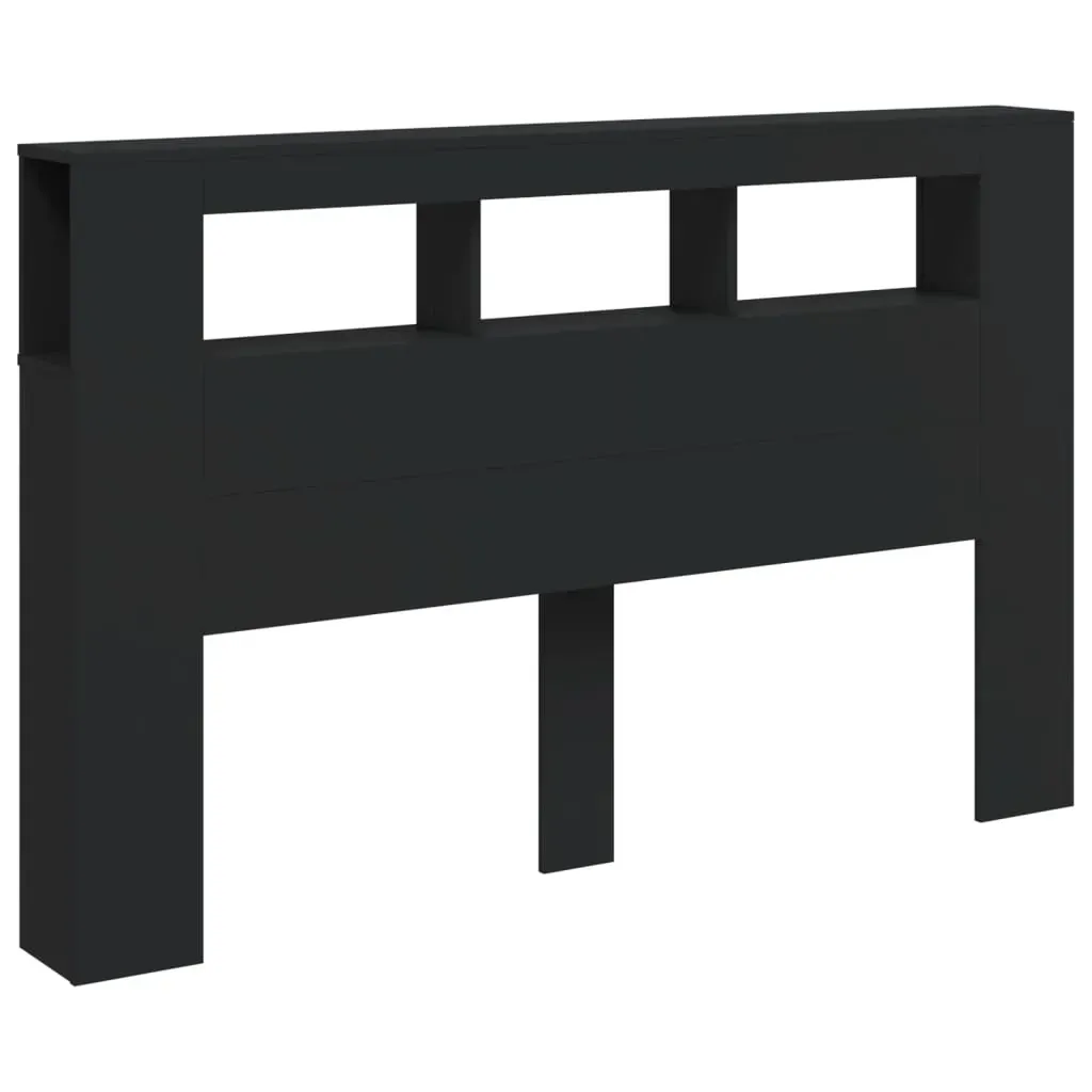 LED Headboard Black 160 cm Engineered Wood Price