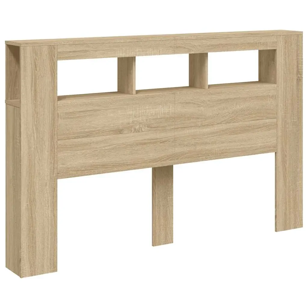 LED Headboard Sonoma Oak 160x18.5x103.5 cm Engineered Wood Price