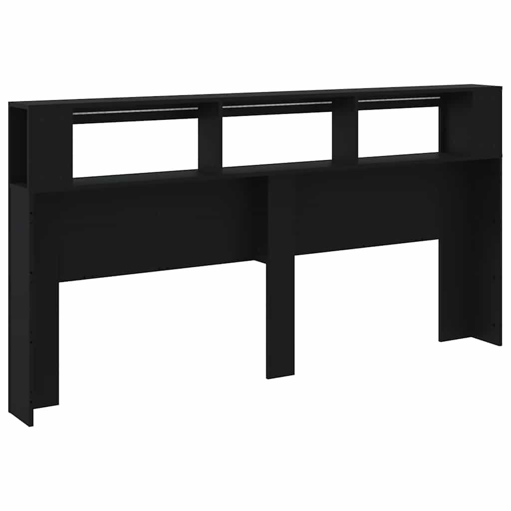 LED Headboard Black 200 cm Engineered Wood Price