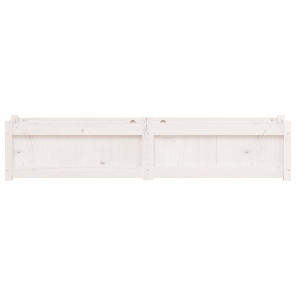 Garden Planter White 150x31x31 cm Solid Wood Pine Price