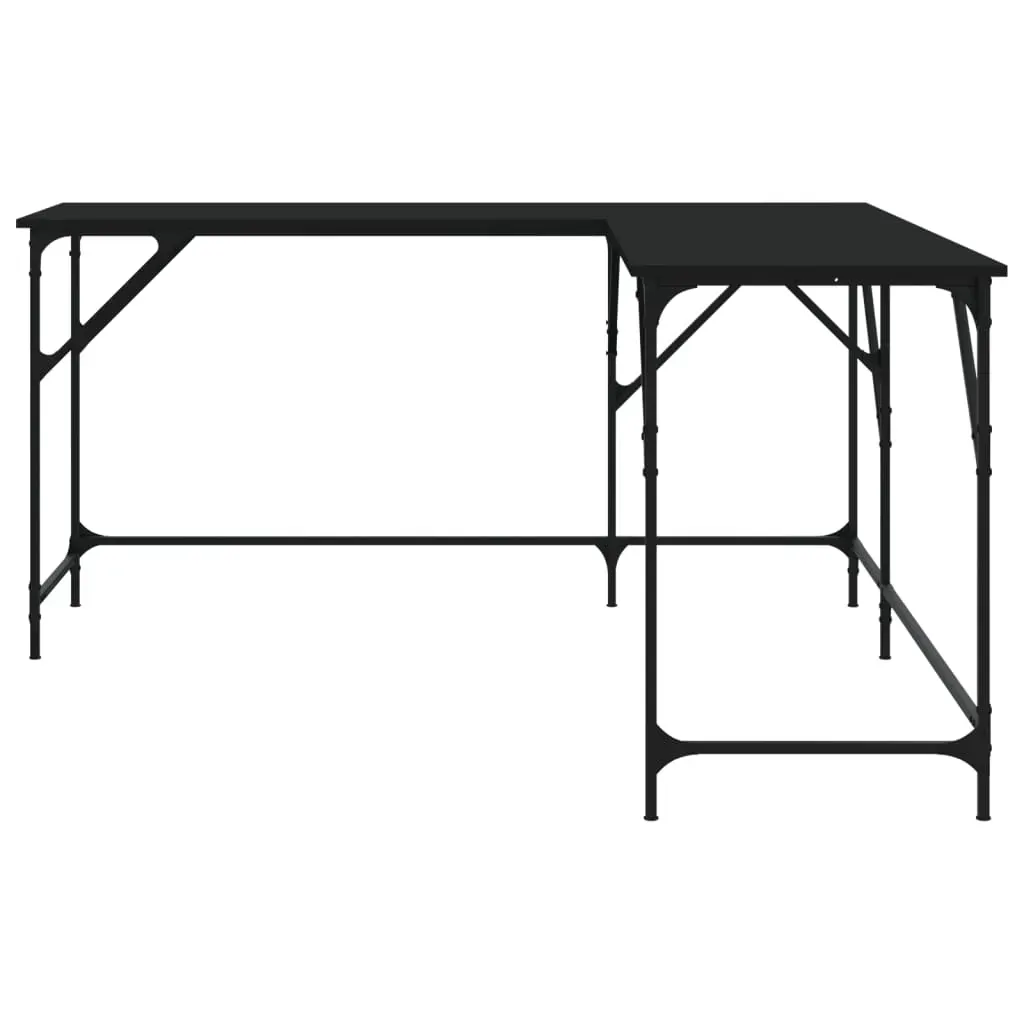 Desk Black 149x149x75 cm Engineered Wood Price