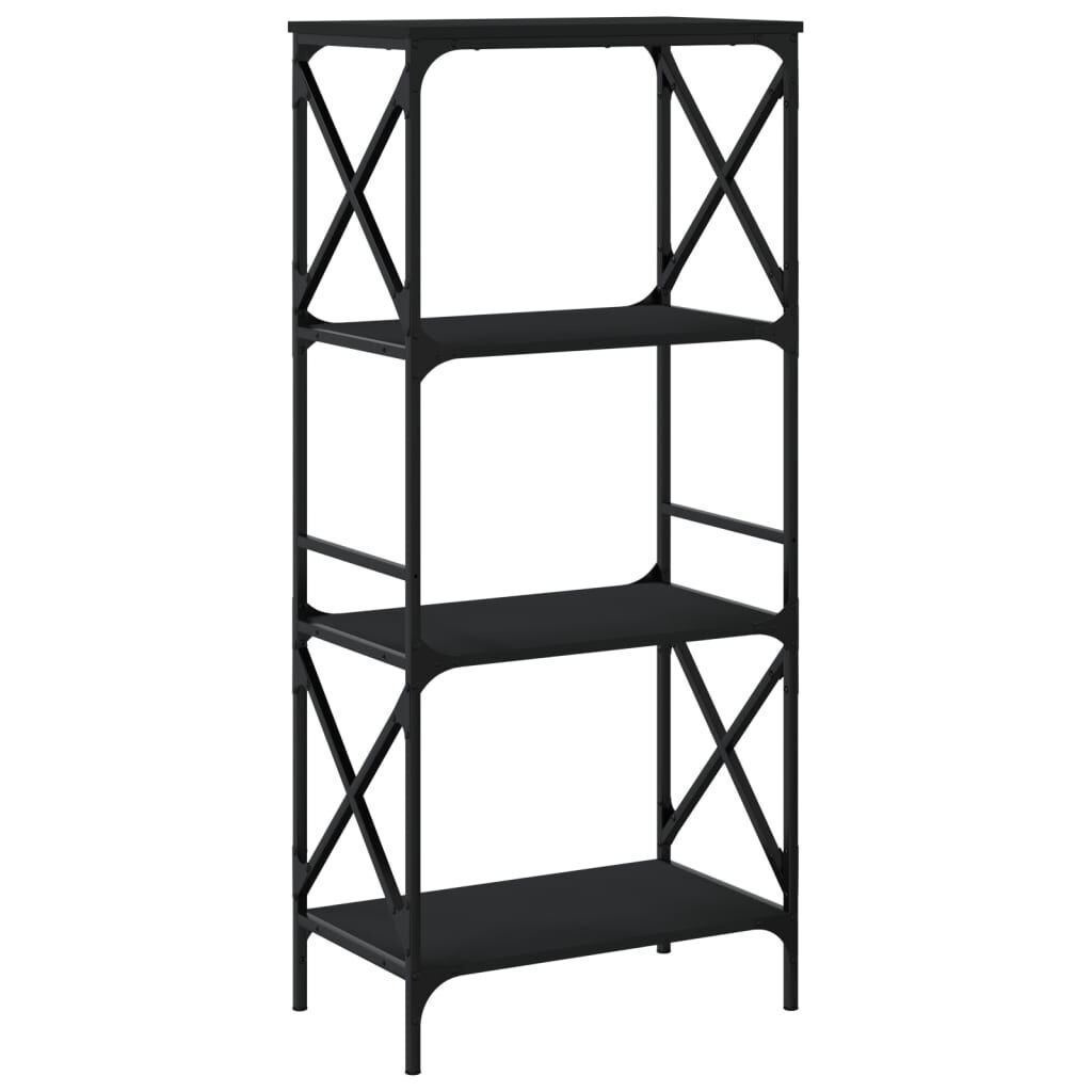 Bookcase 4-Tier Black 59x35x132 cm Engineered Wood Price