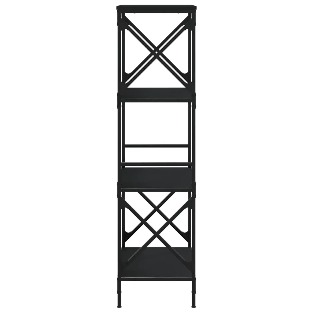 Bookcase 4-Tier Black 59x35x132 cm Engineered Wood Price