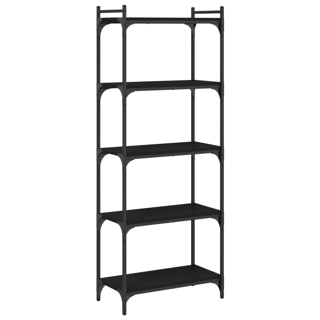 Bookcase 5-Tier Black 60x30x154 cm Engineered Wood Price