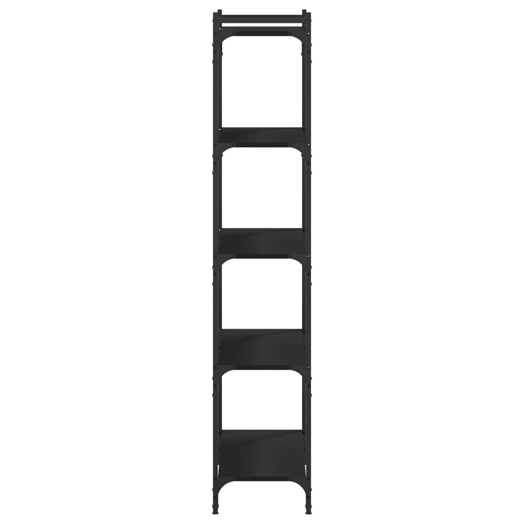 Bookcase 5-Tier Black 80x30x154 cm Engineered Wood Price