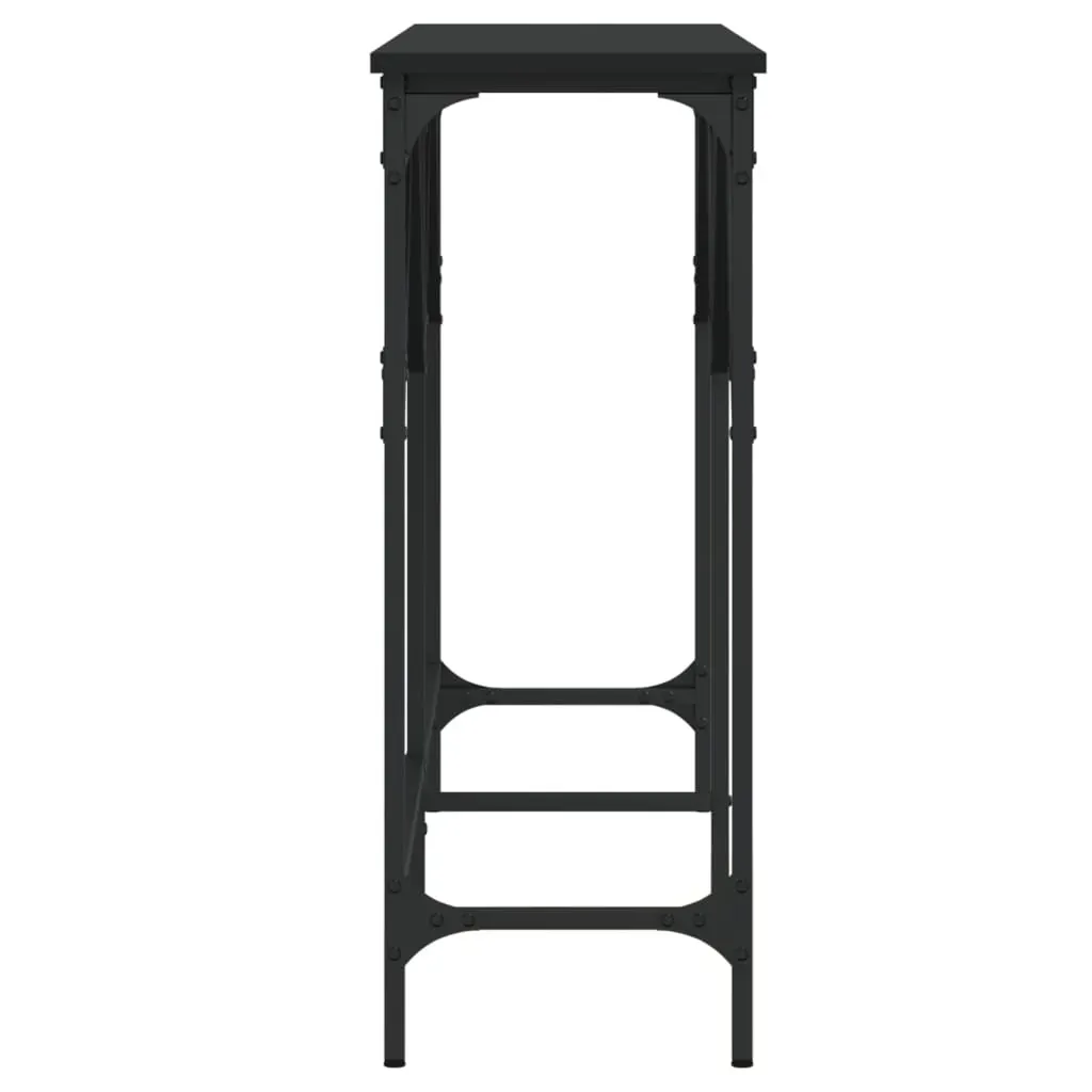 Console Table Black 140x29x75 cm Engineered Wood Price