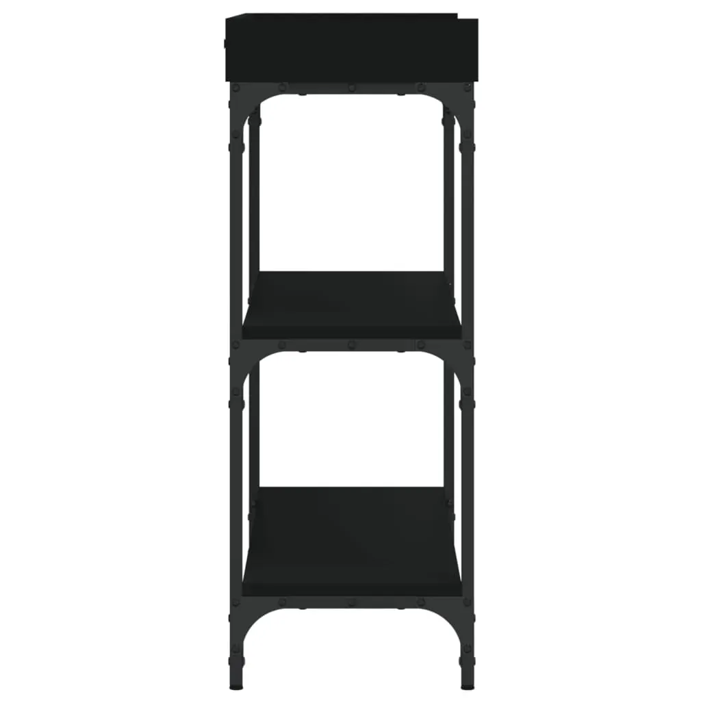 Console Table with Shelves Black 100x30x80 cm Price