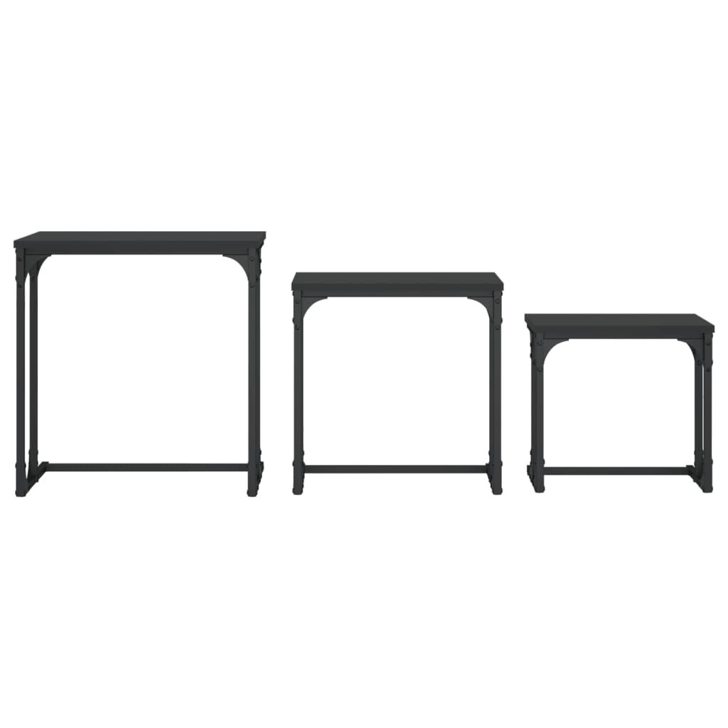 Nesting Coffee Tables 3 pcs Black Engineered Wood Price