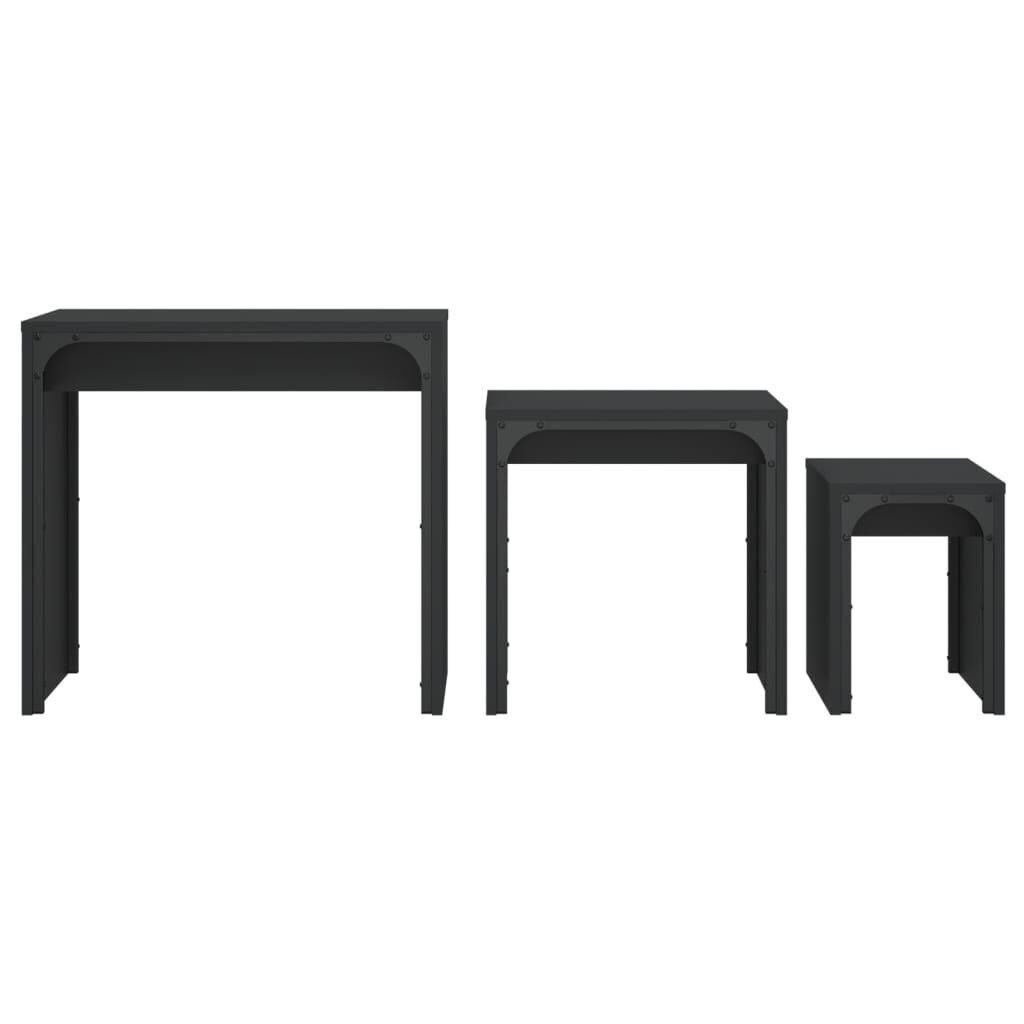 Nesting Coffee Tables 3 pcs Black Engineered Wood Price