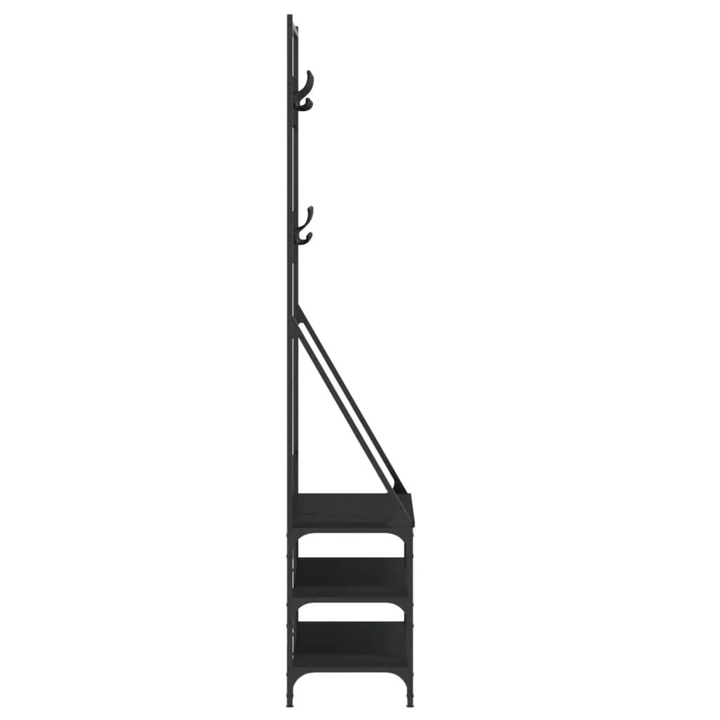 Clothes Rack with Shoe Storage Black 72x34x184 cm Price