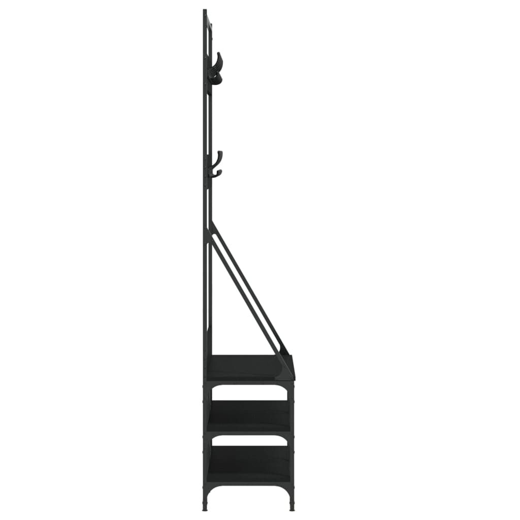 Clothes Rack with Shoe Storage Black 90x34x184 cm Price