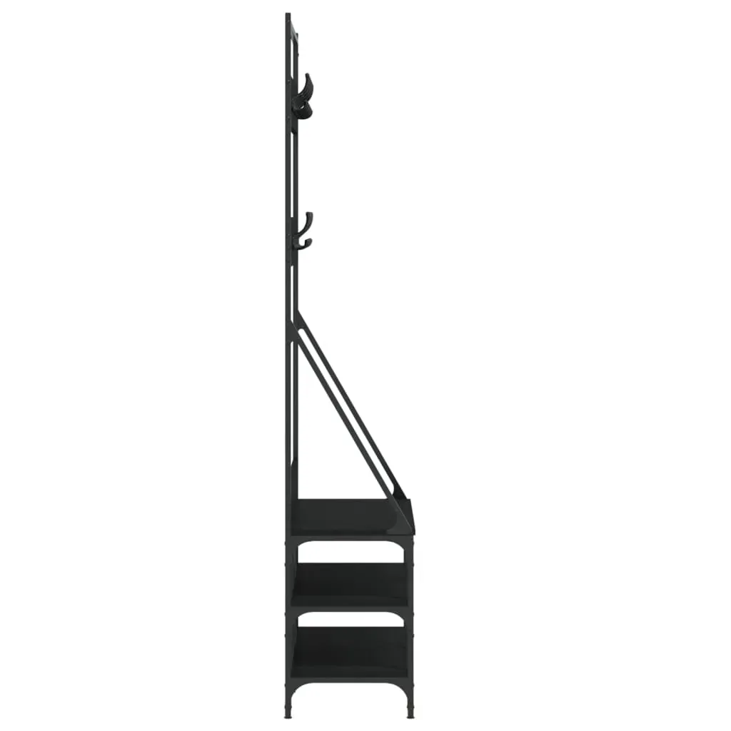 Clothes Rack with Shoe Storage Black 90x34x184 cm Price