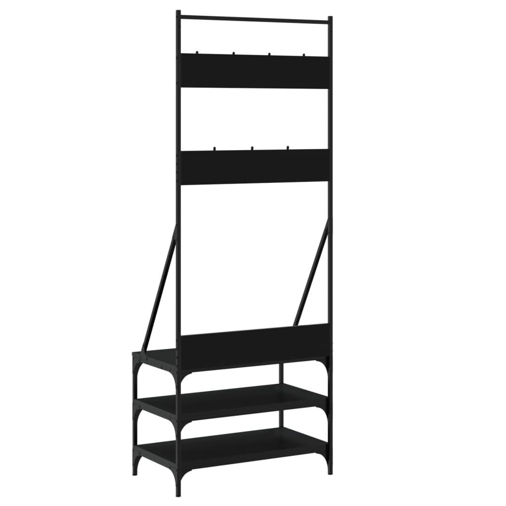 Clothes Rack with Shoe Storage Black 70x40x184 cm Price
