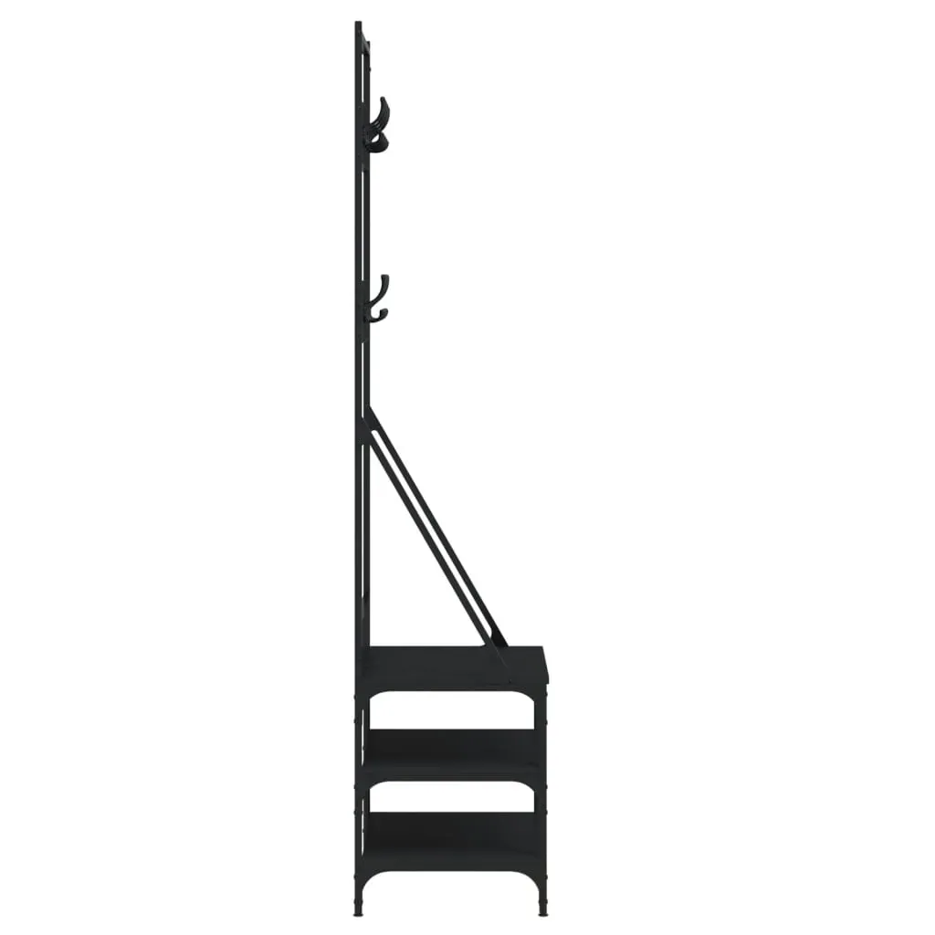 Clothes Rack with Shoe Storage Black 70x40x184 cm Price