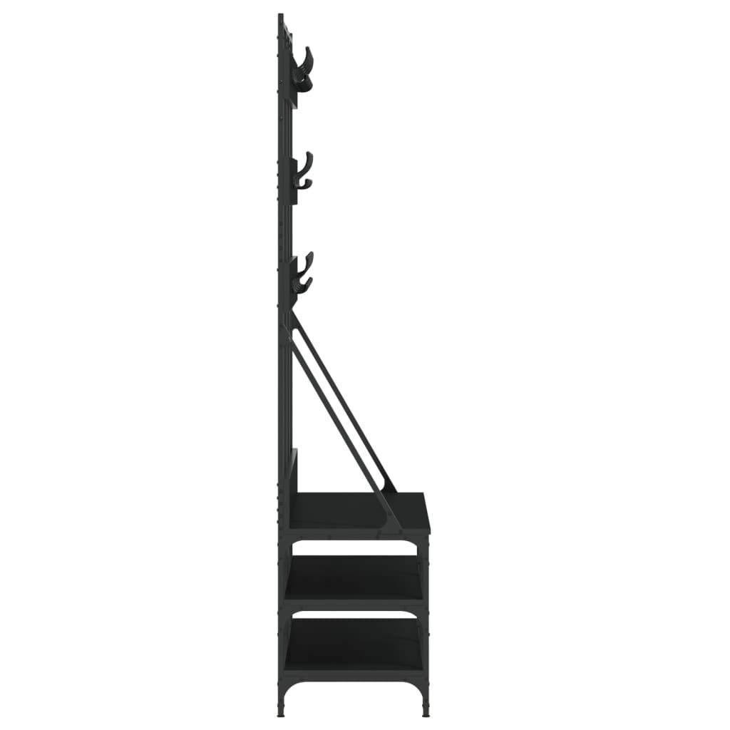 Clothes Rack with Shoe Storage Black 100x40x184 cm Price