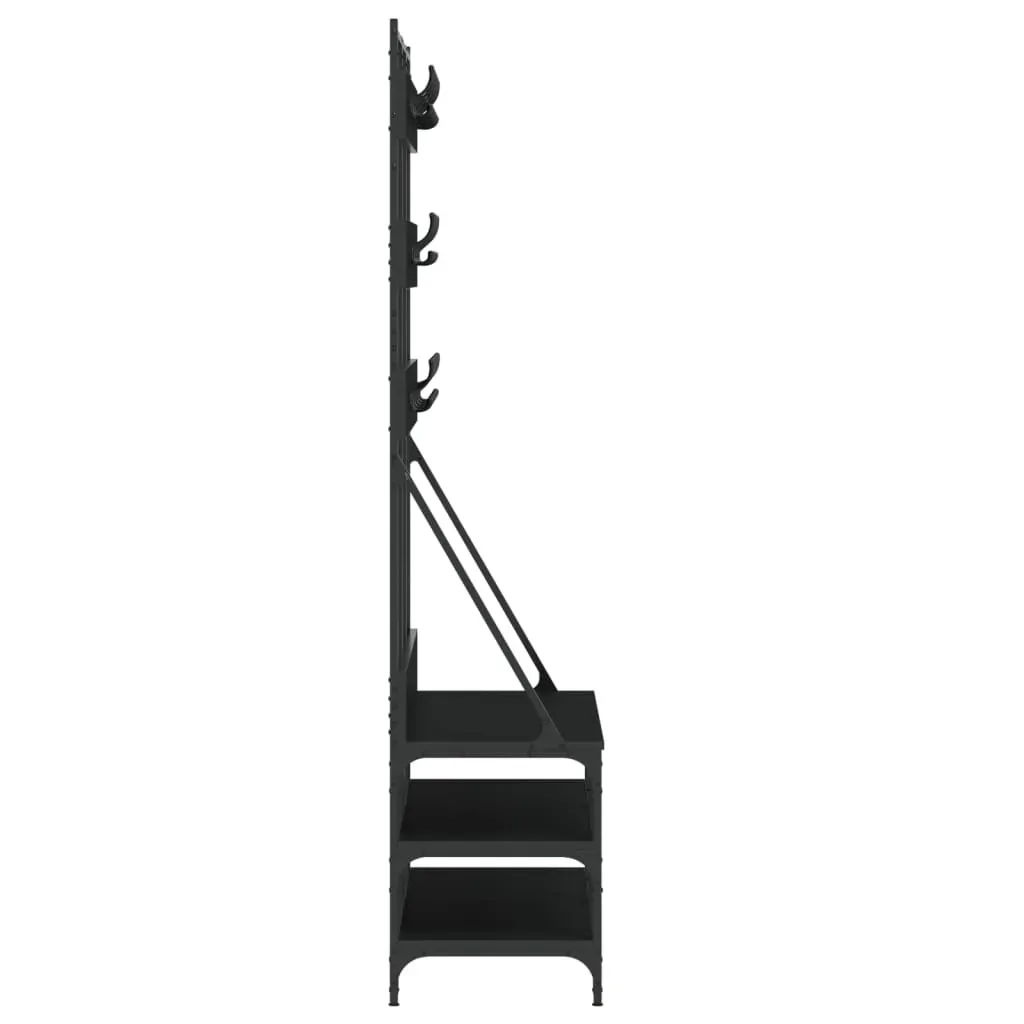 Clothes Rack with Shoe Storage Black 100x40x184 cm Price