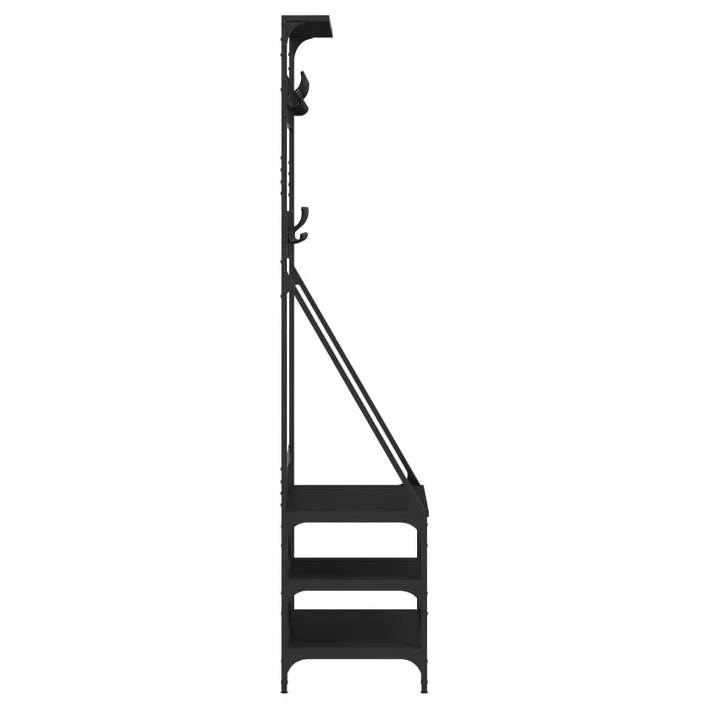 Clothes Rack with Shoe Storage Black 80x40x184 cm Price
