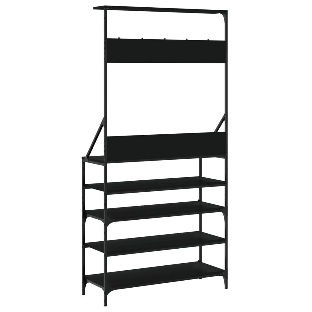 Clothes Rack with Shoe Storage Black 90x34x184 cm Price