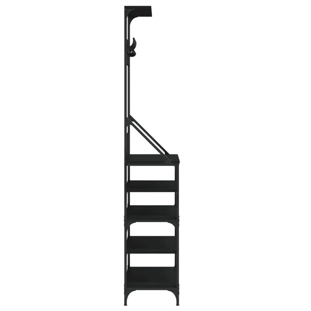 Clothes Rack with Shoe Storage Black 90x34x184 cm Price