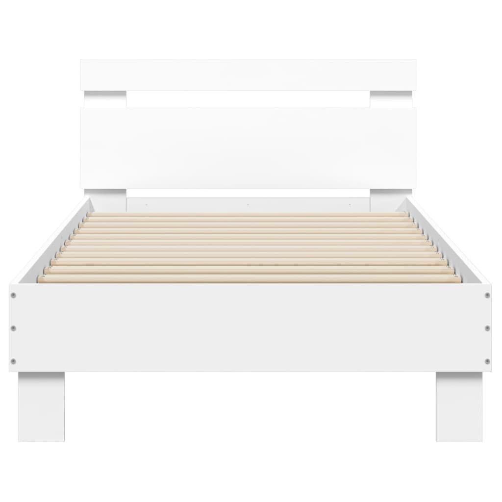 Bed Frame without Mattress with Headboard White 90x190 cm Price