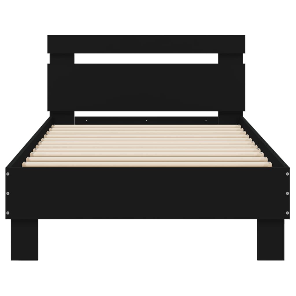 Bed Frame without Mattress with Headboard Black 90x190 cm Price
