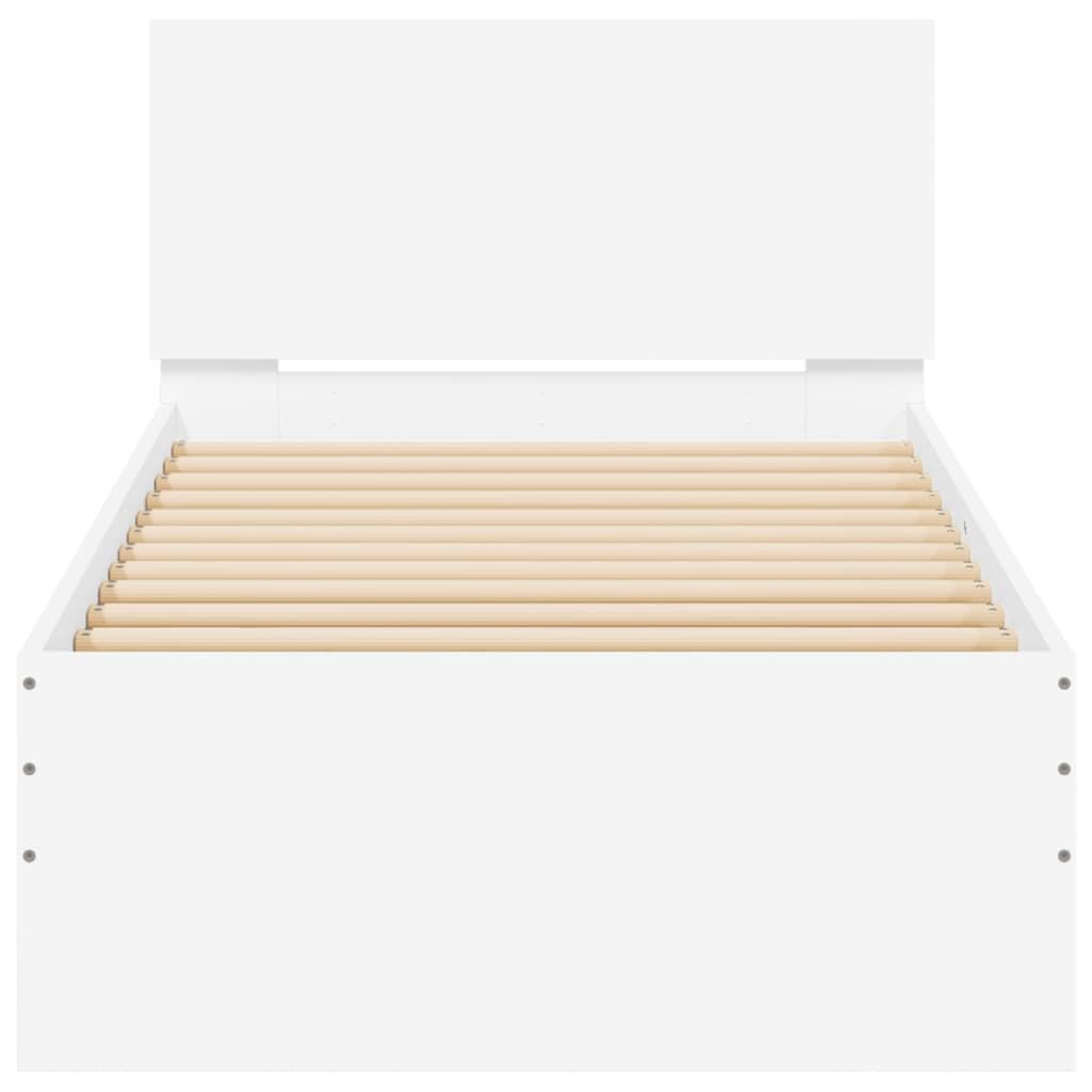 Bed Frame without Mattress with Headboard White 90x190 cm Price
