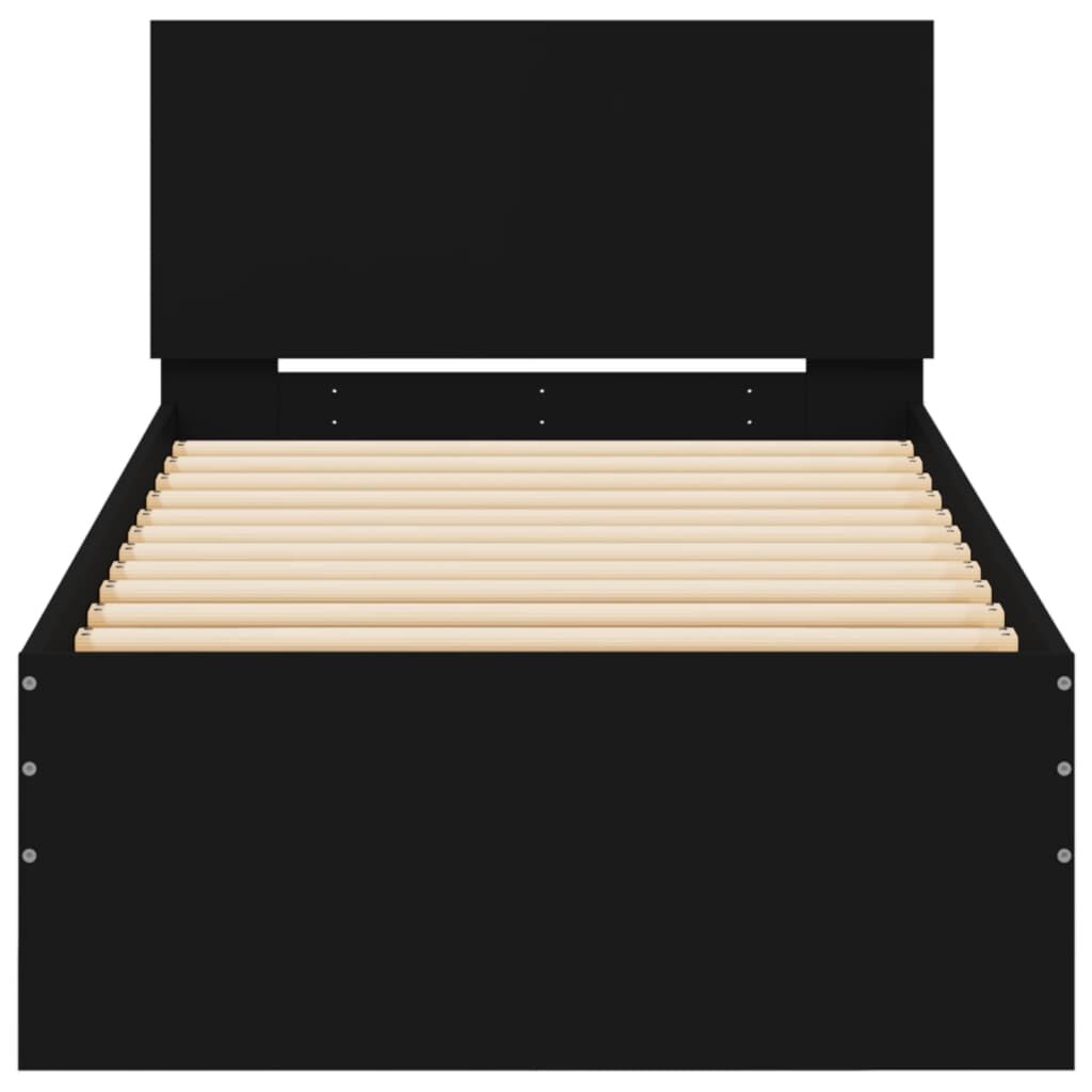 Bed Frame without Mattress with Headboard Black 90x190 cm Price