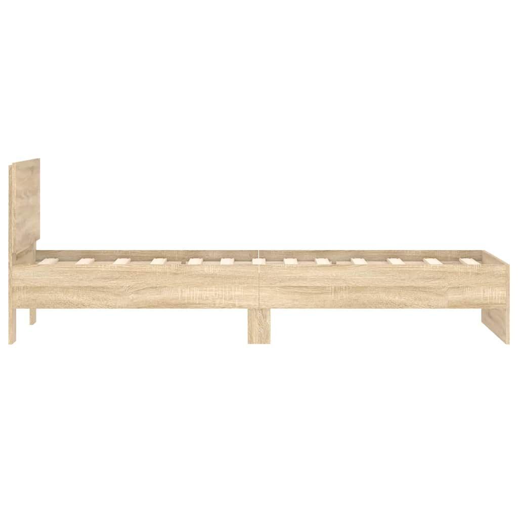 Bed Frame without Mattress with Headboard Sonoma Oak 90x190 cm Price