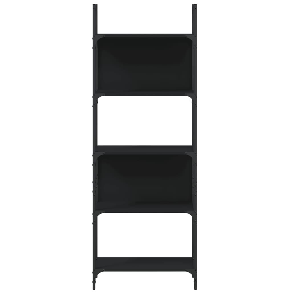 Bookshelf 5-Tier Black 60.5x24x166.5 cm Engineered Wood Price