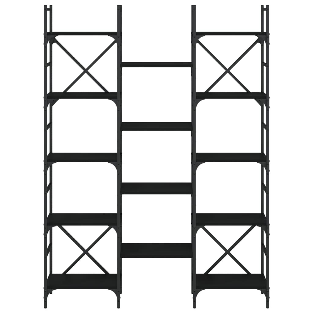 Bookshelf Black 127.5x28.5x172.5 cm Engineered Wood Price