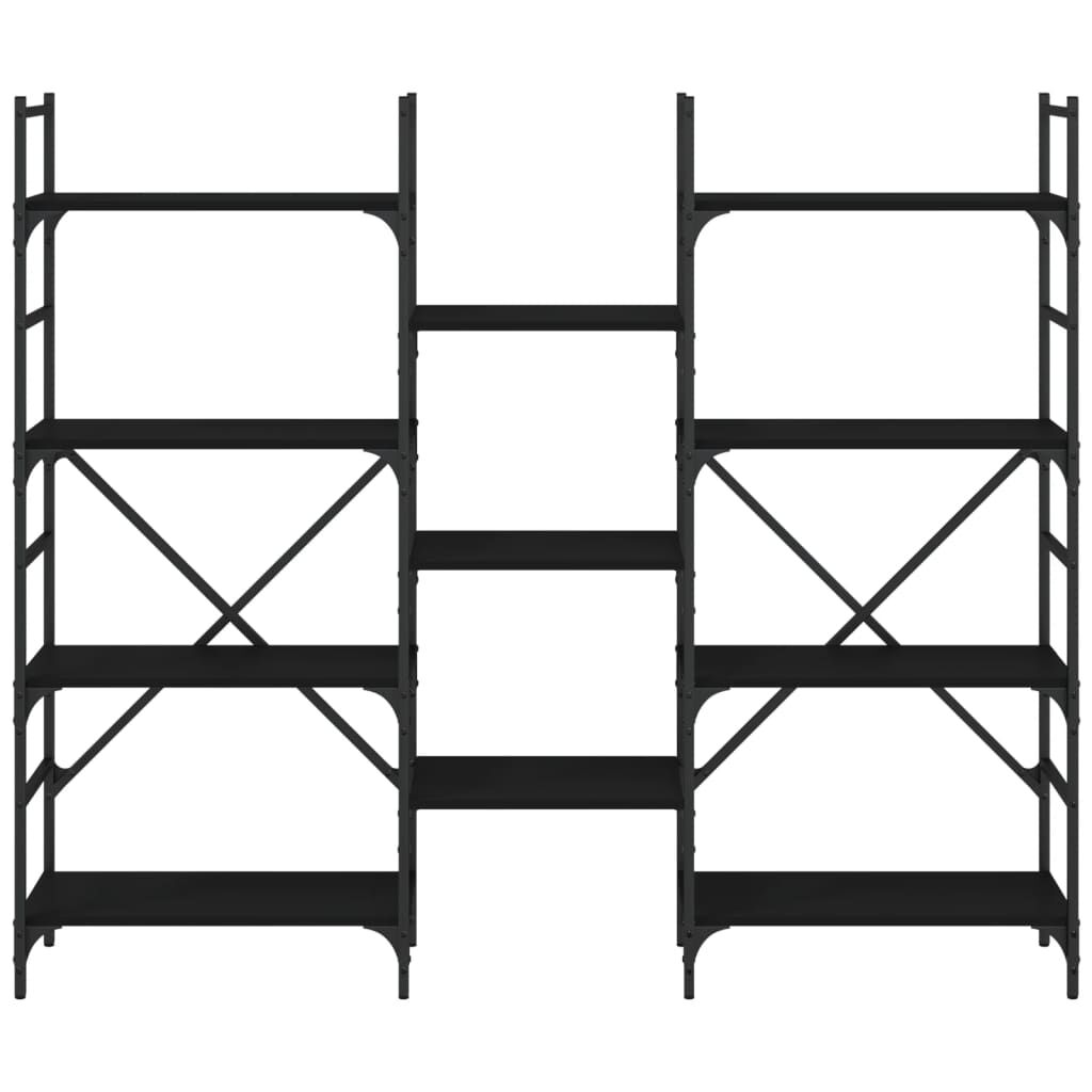 Bookshelf Black 160x28.5x136.5 cm Engineered Wood Price