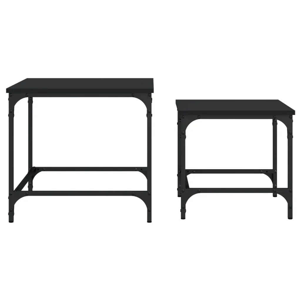 Nesting Coffee Tables 2 pcs Black Engineered Wood Price