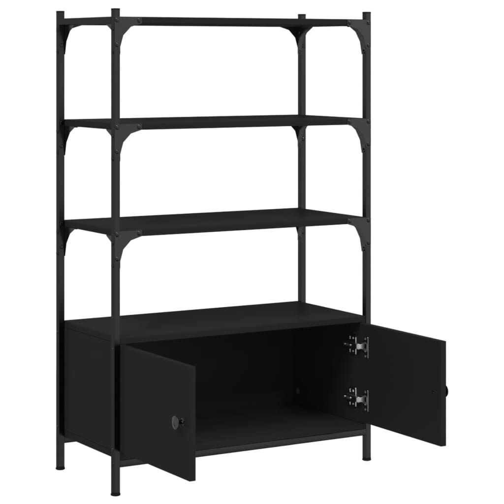 Bookcase 3-Tier Black 70x30x109.5 cm Engineered Wood Price