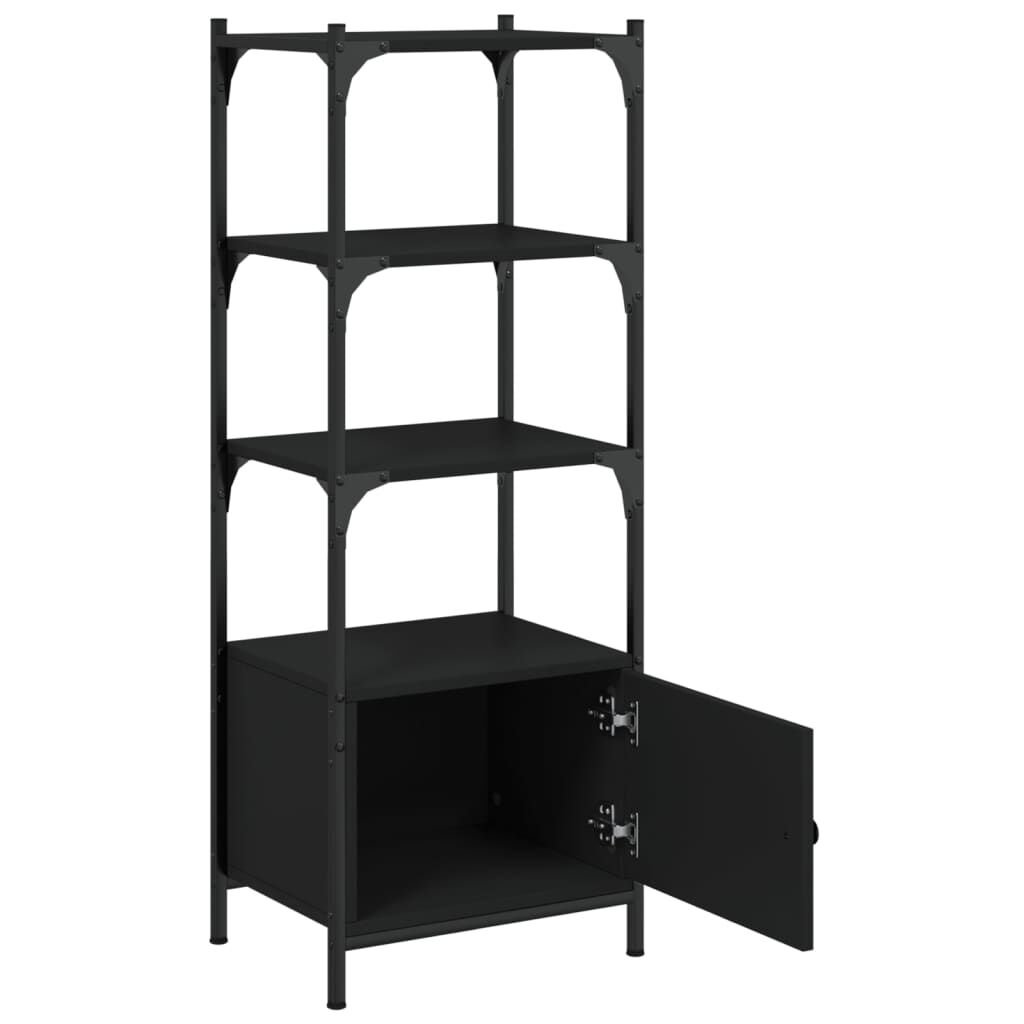Bookcase 3-Tier Black 41x30x109.5 cm Engineered Wood Price
