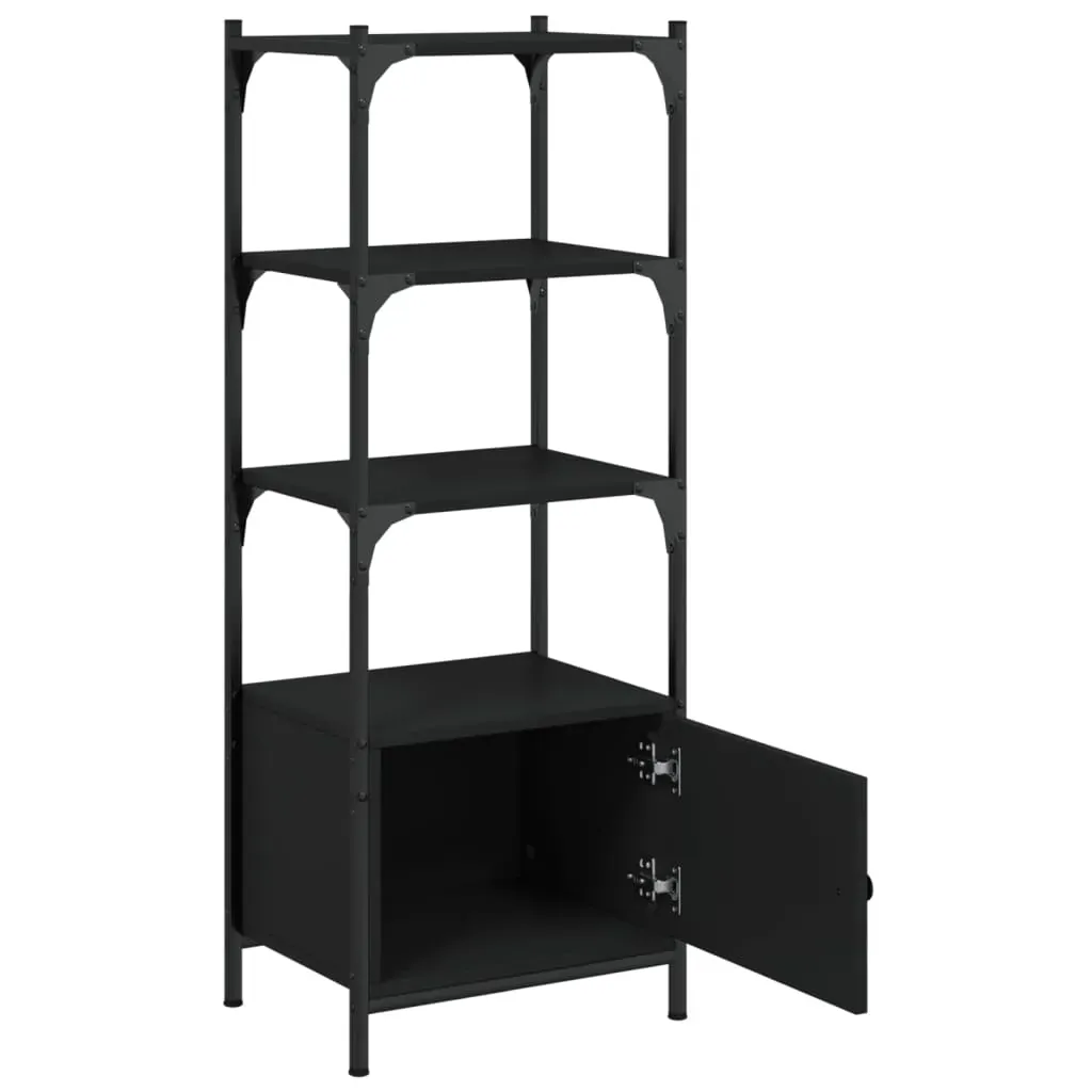 Bookcase 3-Tier Black 41x30x109.5 cm Engineered Wood Price