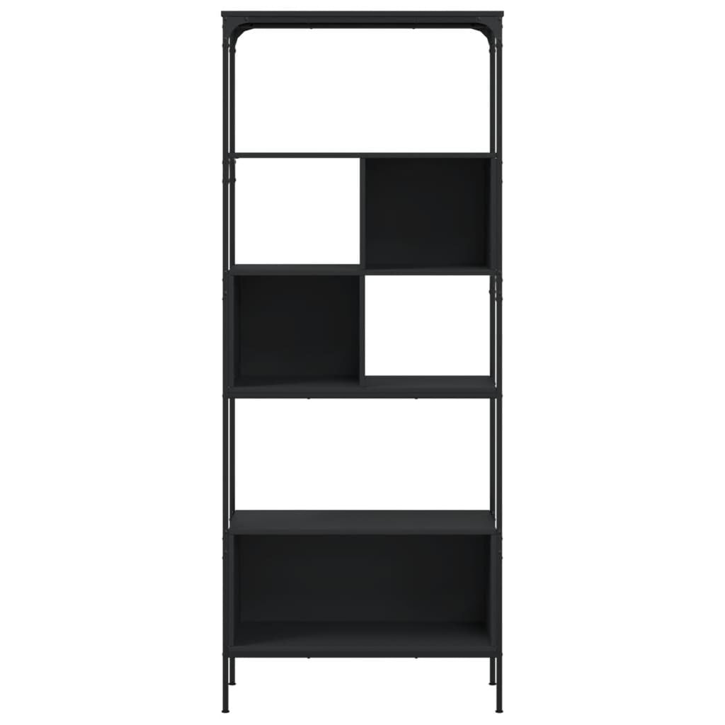 Bookcase 5-Tier Black 76x33x188.5 cm Engineered Wood Price