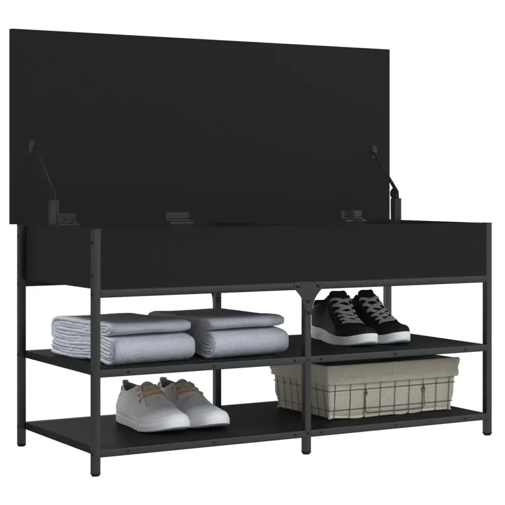 Shoe Bench Black 100x42.5x50 cm Engineered Wood Price