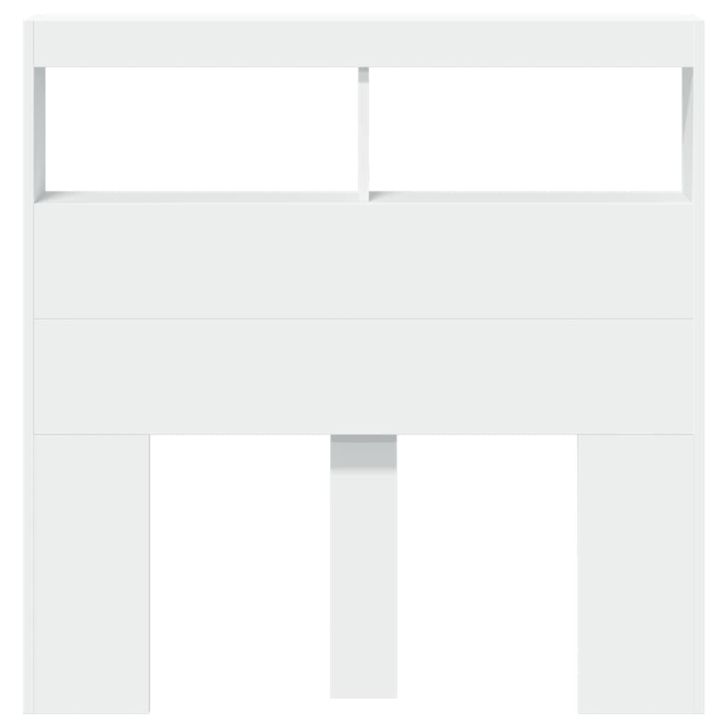 Headboard Cabinet with LED White 100 cm Price