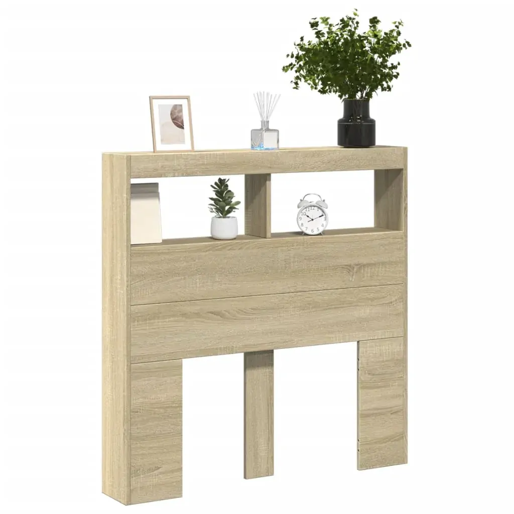 Headboard Cabinet with LED Sonoma Oak 100 cm Price