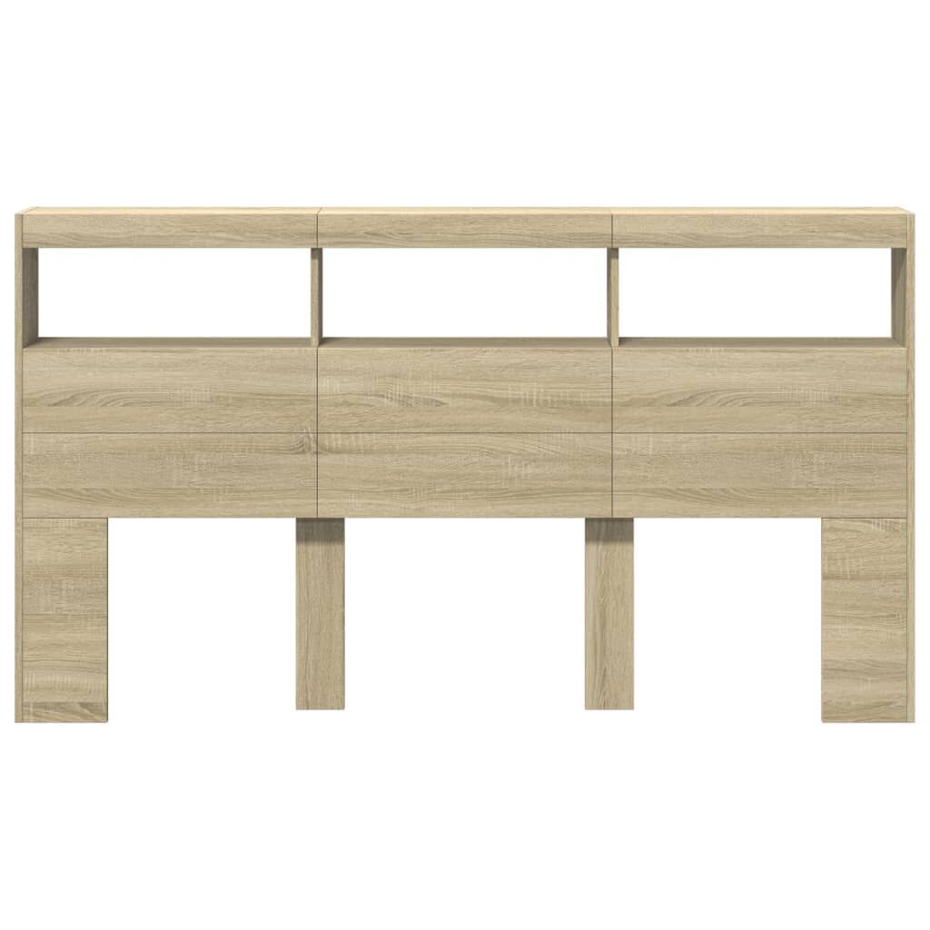 Headboard Cabinet with LED Sonoma Oak 180 cm Price