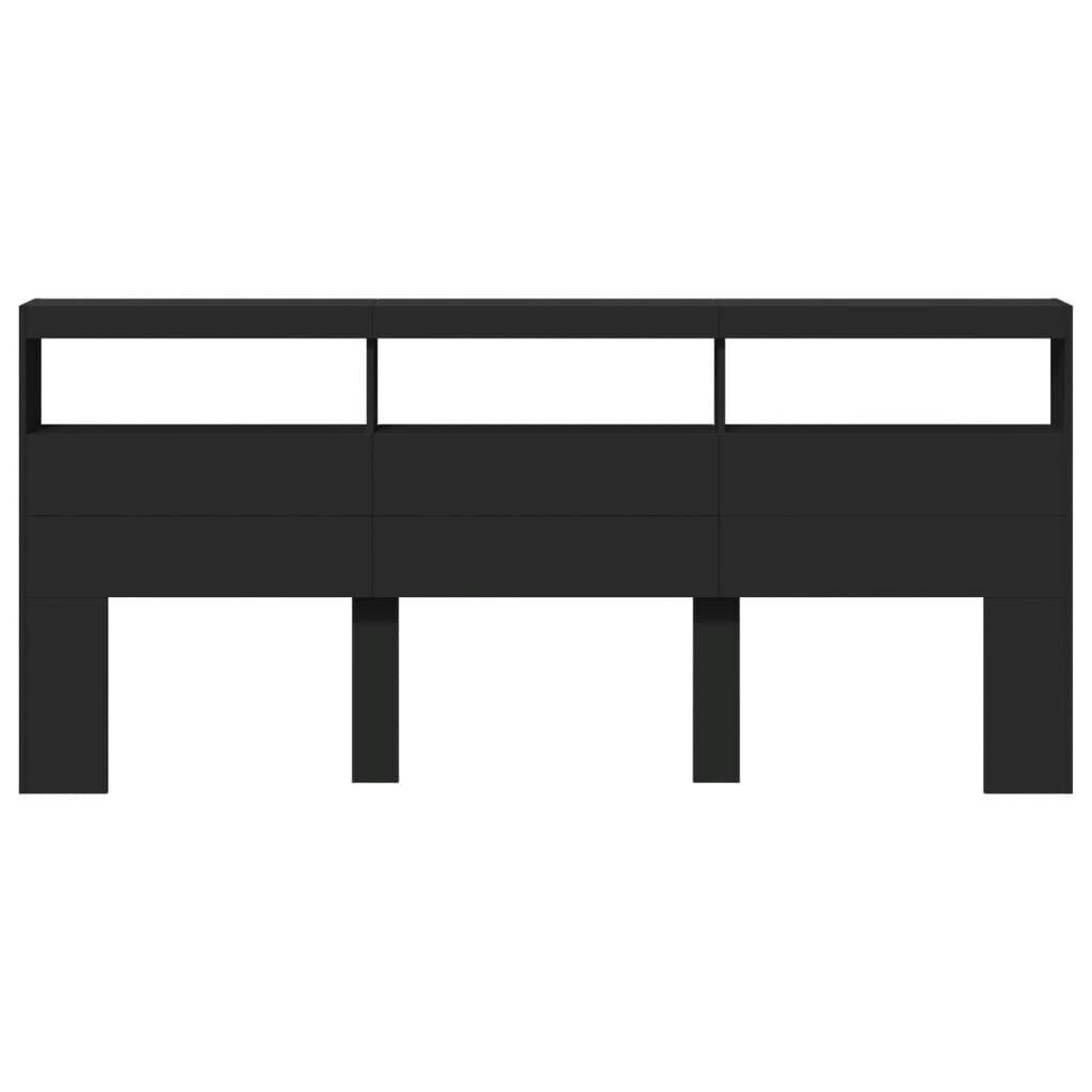 Headboard Cabinet with LED Black 220 cm Price