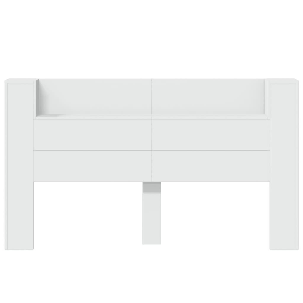 Headboard Cabinet with LED White 180x16.5x103.5 cm Price