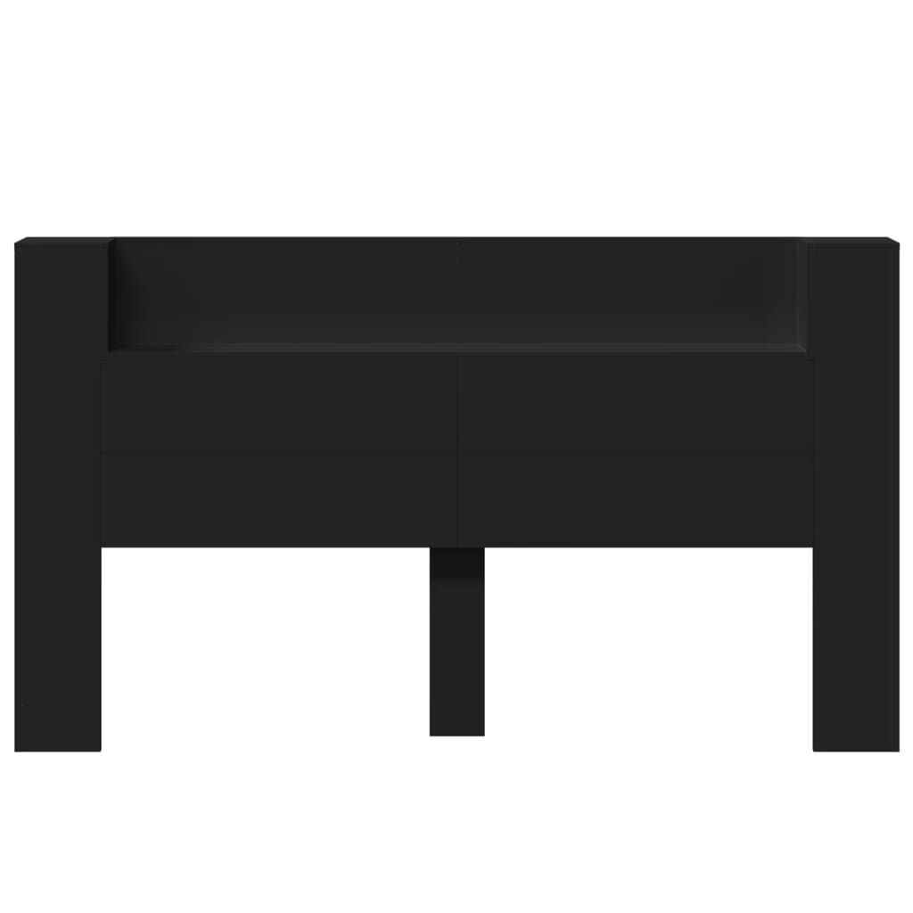 Headboard Cabinet with LED Black 180 cm Price