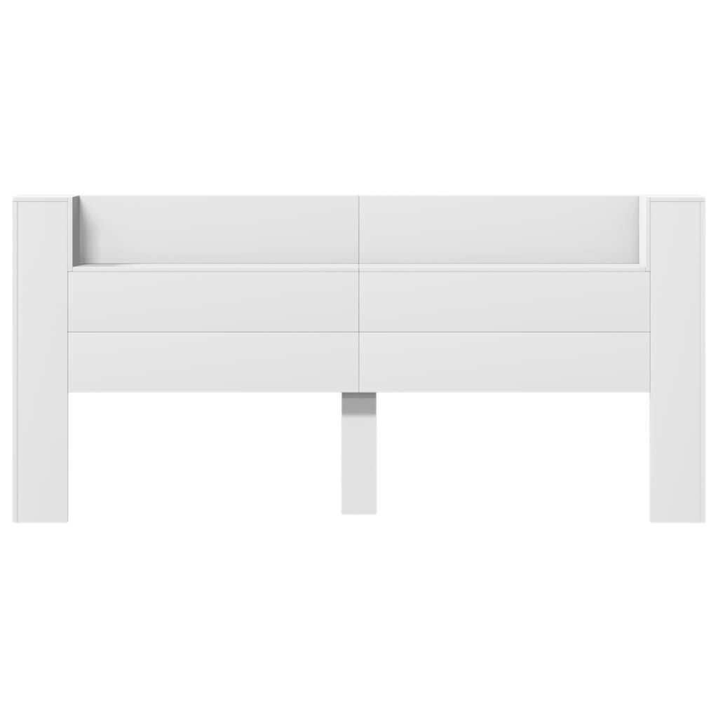 Headboard Cabinet with LED White 220x16.5x103.5 cm Price