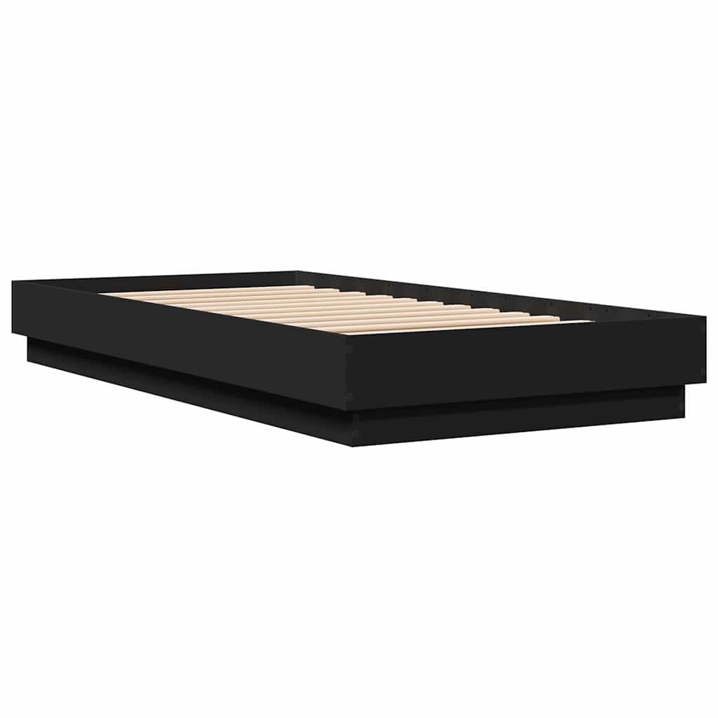 Bed Frame without Mattress Black 90x190 cm Engineered Wood Price