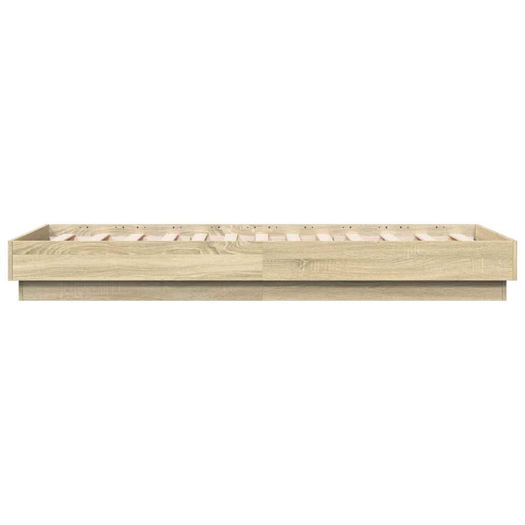 Bed Frame without Mattress Sonoma Oak 90x190 cm Engineered Wood Price