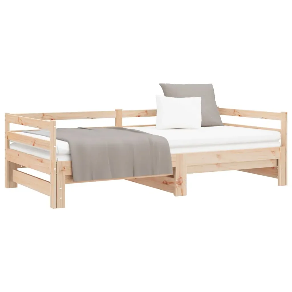 Day Bed with Trundle without Mattress 90x190 cm Solid Wood Price